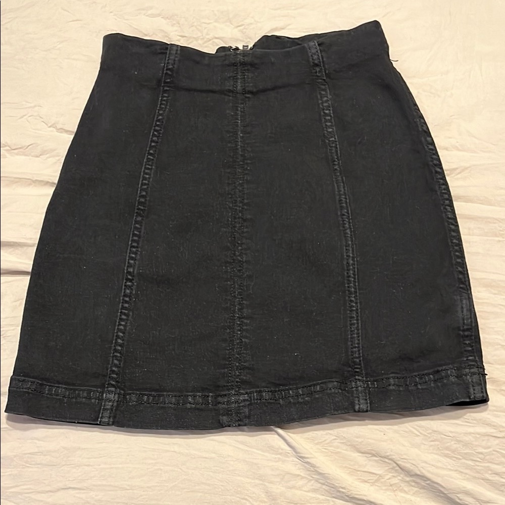 Classic Black Denim Skirt
